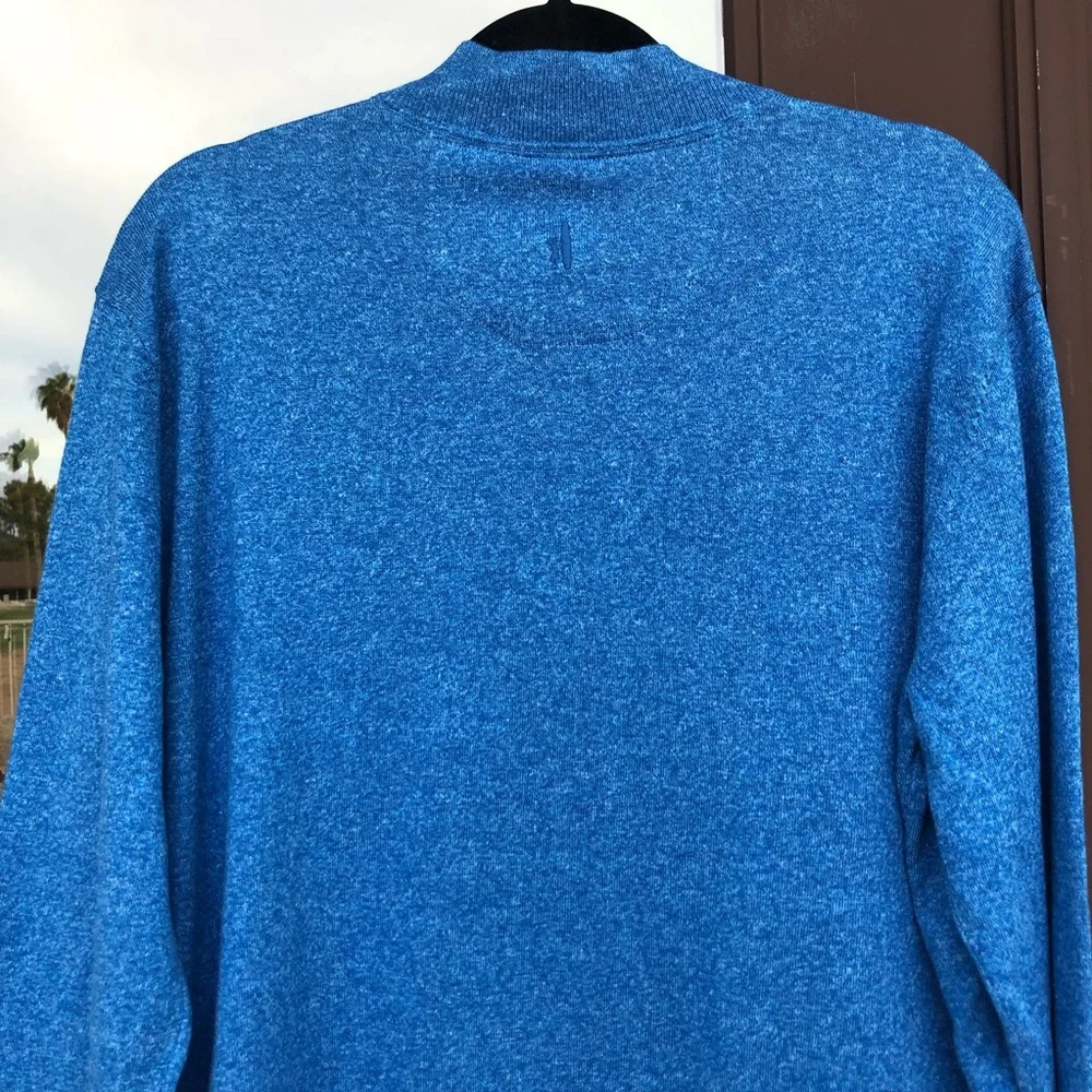 Johnnie-O Ash Cotton & Linen Henley Sweater Oceanside Blue M
